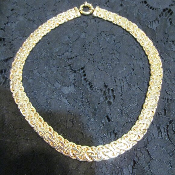 MODA AL MASSIMO 18K yellow Gold over Bronze Arezzo Byzantine 18" Necklace JTV - Picture 2 of 16